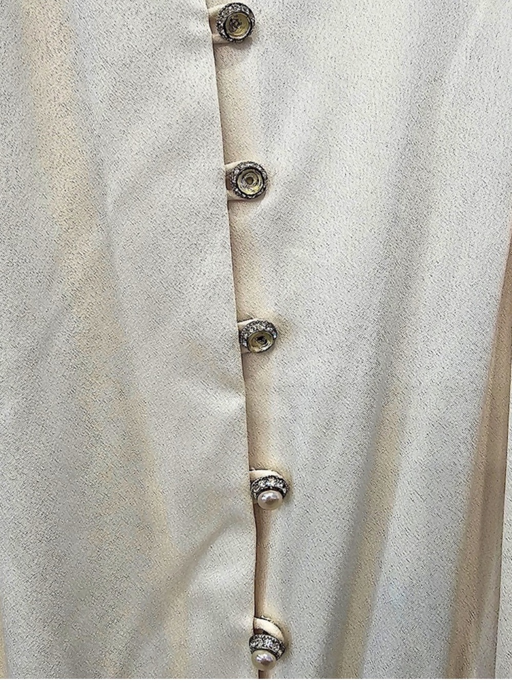 Vintage Nolan Miller Neiman Marcus Romantic High Neck Midi Dress 8 - Picture 10 of 12